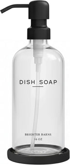 Glass Dish Soap Dispenser for Kitchen Sink by Brighter Barns by BrighterBarns