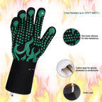 Comsmart BBQ Gloves, 1472°F Heat Resistant Grilling Gloves Silicone Non-Slip - Image 4
