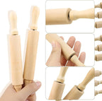 BILLIOTEAM 6 Pack 8 Inch Mini Wood Rolling Pin, Small Wooden Rollers - Image 7