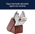 HENCKELS Statement Razor-Sharp 15-Piece White Handle Knife Set - Image 5