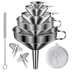 Stainless Steel Funnels for Kitchen use, 5 Different Sizes of Kitchen funnels by Unknown