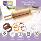 Talisman Designs Silicone Rolling Pin Bands | 8 Piece Set | Ensure Dough - Image 4