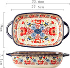 Vintage Flowers Style Ceramic Bakeware Casserole Dish Baking Pan Lasagna Pans - Image 2