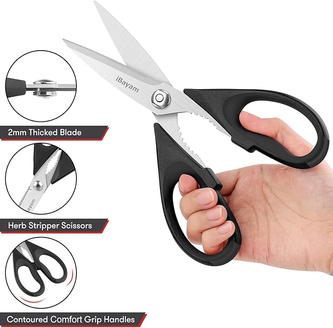 iBayam All Purpose Kitchen Shears Heavy Duty - Image 4