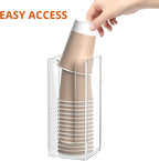 Richboom Acrylic Coffee Cup and Lid Storage Organizer Holder, 1 Compartment - Image 4