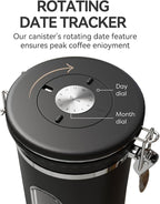 Veken Coffee Canister with Window, Airtight Stainless Steel Pantry Container - Image 7