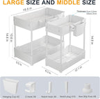 Sevenblue 2 Pack Under Sink Organizer, Under Bathroom Cabinet Organizer - Image 2