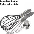 OYV 10-Inch Black Silicone Whisk, Heat Resistant 480°F Kitchen Whisk - Image 4