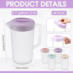 Uiifan 4 Pcs Plastic Water Pitcher - Image 2