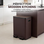 Simpli-Magic 60 Liter / 16 Gallon Rectangular Hands-Free Dual Compartment - Image 6