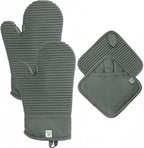 Extra Long Silicone Oven Mitts and Pot Holders Sets | Heat Resistant 500°F by AH+Artisan+Home