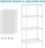 SINGAYE 4 Small Shelves Storage Shelf Wire Shelving Unit Metal Shelf Adjustable - Image 4
