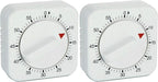 Square 60 Minute Mechanical Kitchen Timer, Manual Countdown Timer by NUOSWEK
