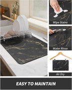 AMOAMI Coffee Mat Hide Stain Rubber Backed Absorbent Dish Drying Mat - Image 4