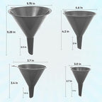 Funnel Gray in 4 Different Sizes Durable & Non-Toxic Food Grade Plastic -Funnels - Image 2