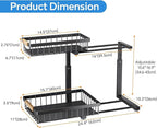 PXRACK Under Sink Organizer, Adjustable Height, 2 Tier Pull Out Under Cabinet - Image 7