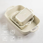 Sweejar Ceramic Bakeware Set, Rectangular Baking Dish - Image 3
