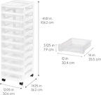 IRIS USA Plastic Drawer Storage Organizer Rolling Cart, - Image 3