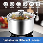 Aufranc 10-Piece Pots and Pans Set, Stainless Steel Cookware Set- Includes - Image 4