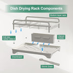 Dish Drying Rack, Dish Racks for Kitchen Counter, Metal Dish Drainer - Image 8
