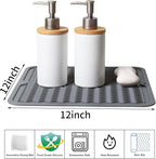 ZLR 2 Pcs Silicone Dish Drying Mat 12" x 12" Square - Image 2