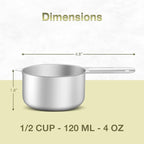1PCS 1/2Cup Single Measuring Cup, Etched Inner Scale Stainless Steel Measure - Image 2
