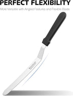 Anaeat Icing Spatula, 3 Pieces Professional Angled Offset Frosting Spatulas - Image 3