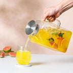 1 Gallon Square Glass Pitcher - Image 4