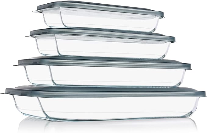 KOMUEE 8 Pieces Glass Baking Dish by KOMUEEUS