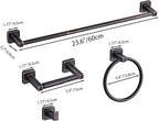 Bathroom Hardware Set 4 Pieces, Oil Rubbed Bronze Bathroom Accessories Set - Image 6