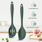 2-Pieces Silicone Cooking Spoon Spatula, Large Serving Spoons - Image 2