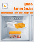 Brigii Ice Cube Tray with Lid&Bin, Ice Cube Mold with 56 Cubes, Stackable Ice - Image 4
