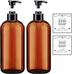 Soap Dispenser with Rust Proof Pump, Waterproof Labels Bathroom, Plastic Hand by XLENT