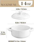 MALACASA Mini Cocotte Set - 14 OZ Small Casserole Dishes - Image 2