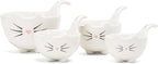 White Cat Measuring Cups & Spoons Gift Set – Ceramic Kitchen Tools - Image 2