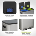SIMPLI-Magic 21 Gallon Dual Compartment Kitchen Trash Can - Image 6