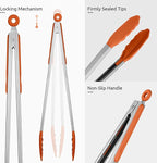 600ºF Heat Resistant Kitchen Tongs: U-Taste 16 inch Extra Long Large Silicone - Image 6