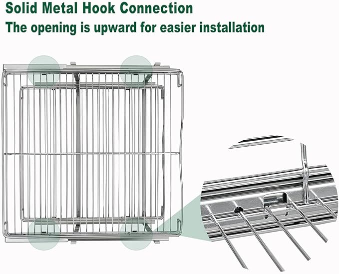 DINDON 2 Tier Pull Out Cabinet Organizer, Double Tier Wire Basket Slide Out - Image 6