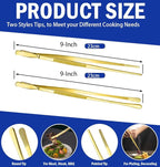 JETKONG 2 Pcs 9-Inch Cooking Tweezers Stainless Steel Food Tweezers Kitchen - Image 3