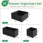 Criusia 16 Pack Underwear Drawer Organizer, Drawer Organizer Clothes, Foldable - Image 3