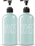 COHOSEGE Glass Soap Dispenser Set 2 Pack, 16 Oz Dish Soap Dispenser by COHOSEGE