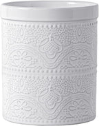 FUN ELEMENTS Kitchen Utensil Holder, 7.2" Super Large Utensil Crock Heavy and by IntoYourHouseOntoYourTable