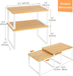 NEX Bamboo Kitchen Cabinet and Counter Shelf Organizer, Stackable & Expandable - Image 3