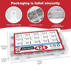 424-Piece Stainless Steel Roll Pin Kit – Spring Dowels, Slotted & Split Pins – - Image 6