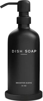 Black Glass Dish Soap Dispenser by BrighterBarns