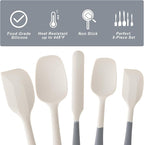 Silicone Spatula Set, 5 Piece Food Grade Rubber Spatulas - Image 3