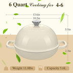Enameled Round Cast Iron Bread Oven, 6 Qt Cast Iron Dutch Oven - Image 8
