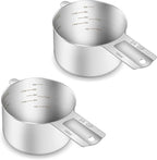 2PCS 3/4Cup Single Measuring Cup, Etched Inner Scale Stainless Steel Measure by BERYLER