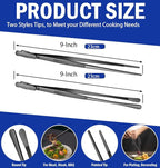 JETKONG 2 Pcs 9-Inch Food Tweezer Tongs, Stainless Steel Kitchen Tweezer - Image 3