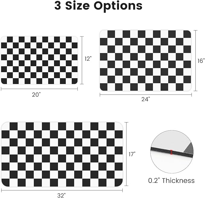 17" x 32" Checkered Dish Drying Mat - Image 2